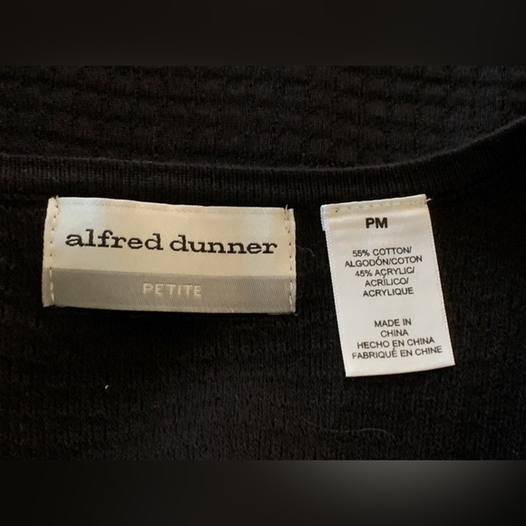 ALFRED DUNNER WAFFLE TEXTURE OPEN FRONT CARDIGAN - SZ PETITE MEDIUM - Picture 6 of 7